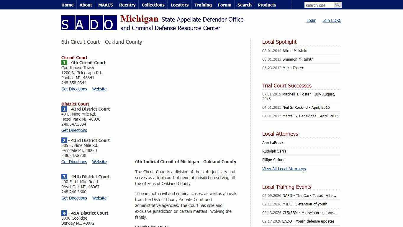 SADO - Community - 6th Circuit Court