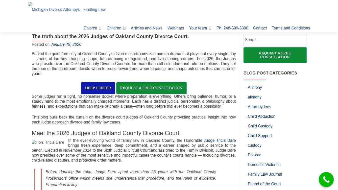 The truth about the 2026 Judges of Oakland County Divorce Court.